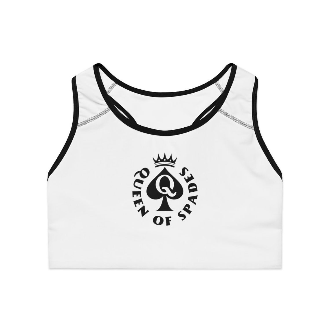 Queen of Spades Sports Bra Black and White Etsy