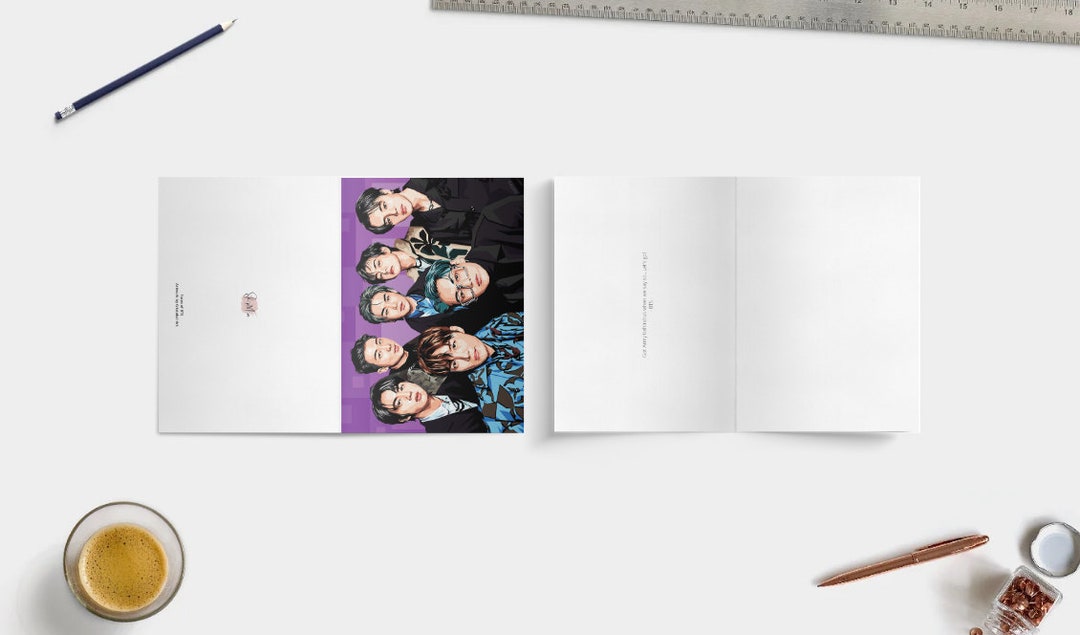 Faces of BTS Greeting Cards Etsy