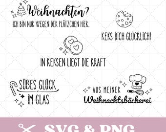 Plotter file Baking Christmas SVG PNG Cookies SVG German funny sayings baking Cricut Silhouette - Bakery German digital file