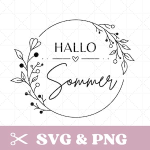 Plotterdatei Sommer Hallo Sommer in SVG & PNG, digital, deutsch