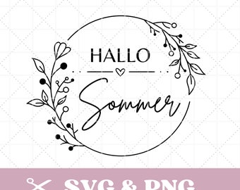 Plotter file Summer Hello Summer in SVG & PNG, digital, German