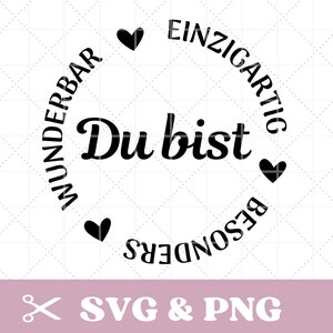 Archivo de trazador Eres SVG y PNG diciendo con corazón, digital alemán