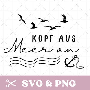 Plotter file maritime, head from the sea in SVG & PNG, seagull, anchor