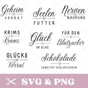 Refranes para frascos de galletas SVG & PNG archivo de trazador dulces divertidos, frascos de almacenamiento, comida nerviosa, galletas, paquete de 8 diseños de archivos digitales