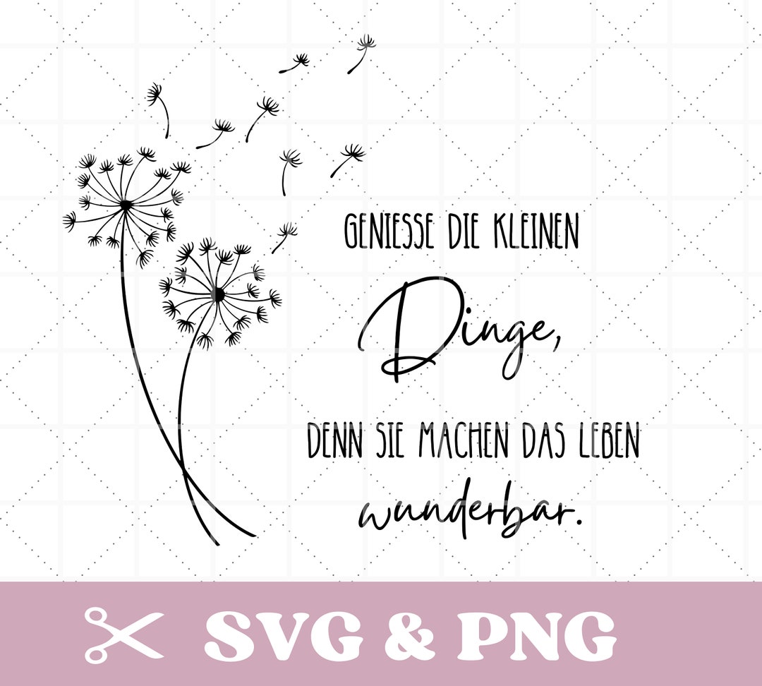 Plotterdatei Pusteblume mit Spruch in SVG & PNG Etsy.de