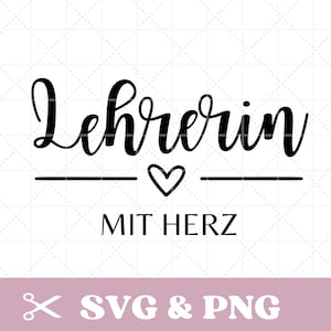 Plotterdatei Lehrerin mit Herz in SVG & PNG