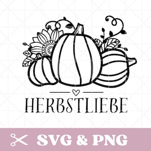 Fichier traceur automne SVG & PNG, dictons d’automne, amour d’automne, modèles d’automne, fichier numérique allemand