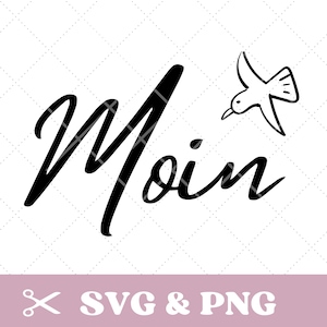 Plotter file Moin with seagull, 3 variants, maritime, SVG & PNG