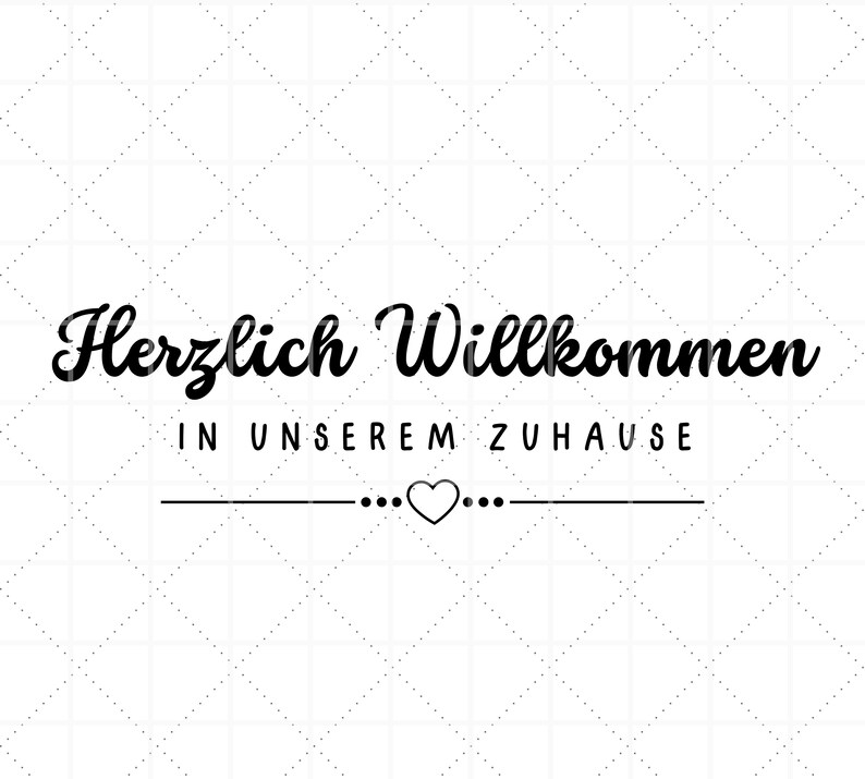 Plotterdatei Spruch Herzlich Willkommen in SVG & PNG, mit Herz Etsy.de