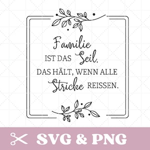 Plotterdatei Spruch Familie SVG & PNG, in deutsch