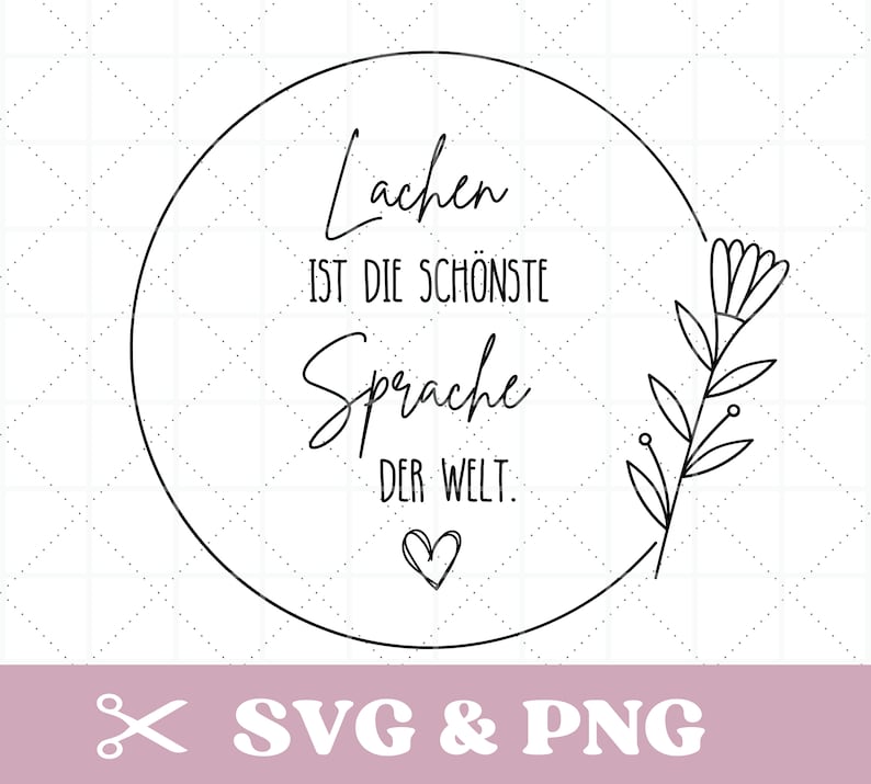 Plotterdatei Spruch in SVG & PNG, motivierend, mit Blume und Rahmen