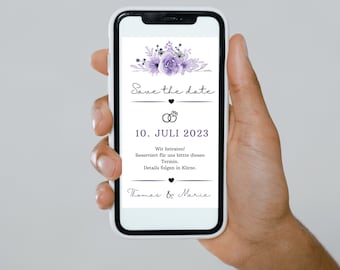 Save the Date, Digital Invitation, To send via WhatsApp, Personalized, Wedding Invitation | Digital