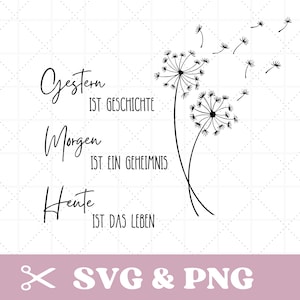 Plotterbestand met paardenbloem, motiverend, spiritueel in SVG & PNG