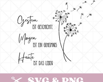 Plotter file with a dandelion quote, motivational, spiritual in SVG & PNG