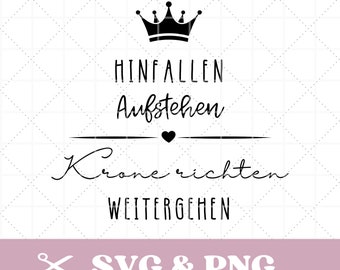 Plotter file saying, judge the crown in SVG & PNG, motivating sayings, German