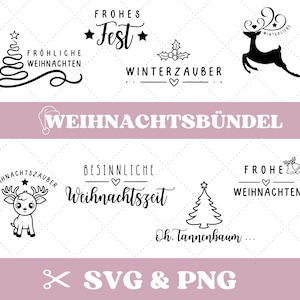Plotter file Christmas SVG & PNG bundle, Christmas time, winter, winter magic, Merry Christmas