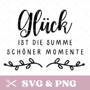 Fichier traceur SVG & PNG, dicton, motivationnel, spirituel, bonheur, allemand, téléchargement numérique,