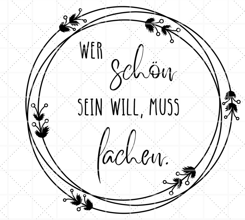 Plotterdatei Spruch mit Rahmen in SVG & PNG Wer schön sein Etsy.de