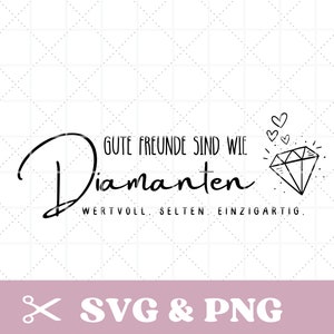 Arquivo plotter Best Friend SVG e PNG, diamantes, amigos, dizendo alemão digital