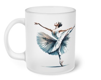 Ballerina Design | Milchglasbecher | 11 Unzen | Ballerina Tasse | Einweihungsgeschenk