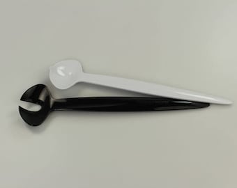 TUPPERWARE Elegantia salad cutlery black white cutlery gripper Elegant helper