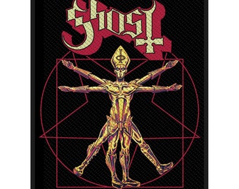 Ghost The Vitruvian Ghost Patch Papa Emeritus Woven Sew On Heavy Metal Band Art
