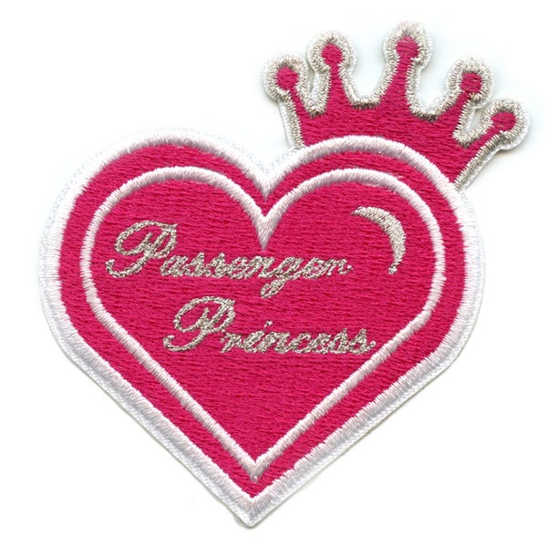 Écusson coeur princesse passagère rose Girlie Crown brodé de fer sur l'écusson CG6