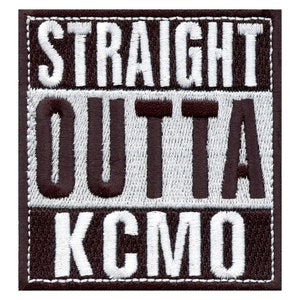 ストレート アウトタ KCMO パッチ シティ ミュージック 刺繍 アイロン BC7