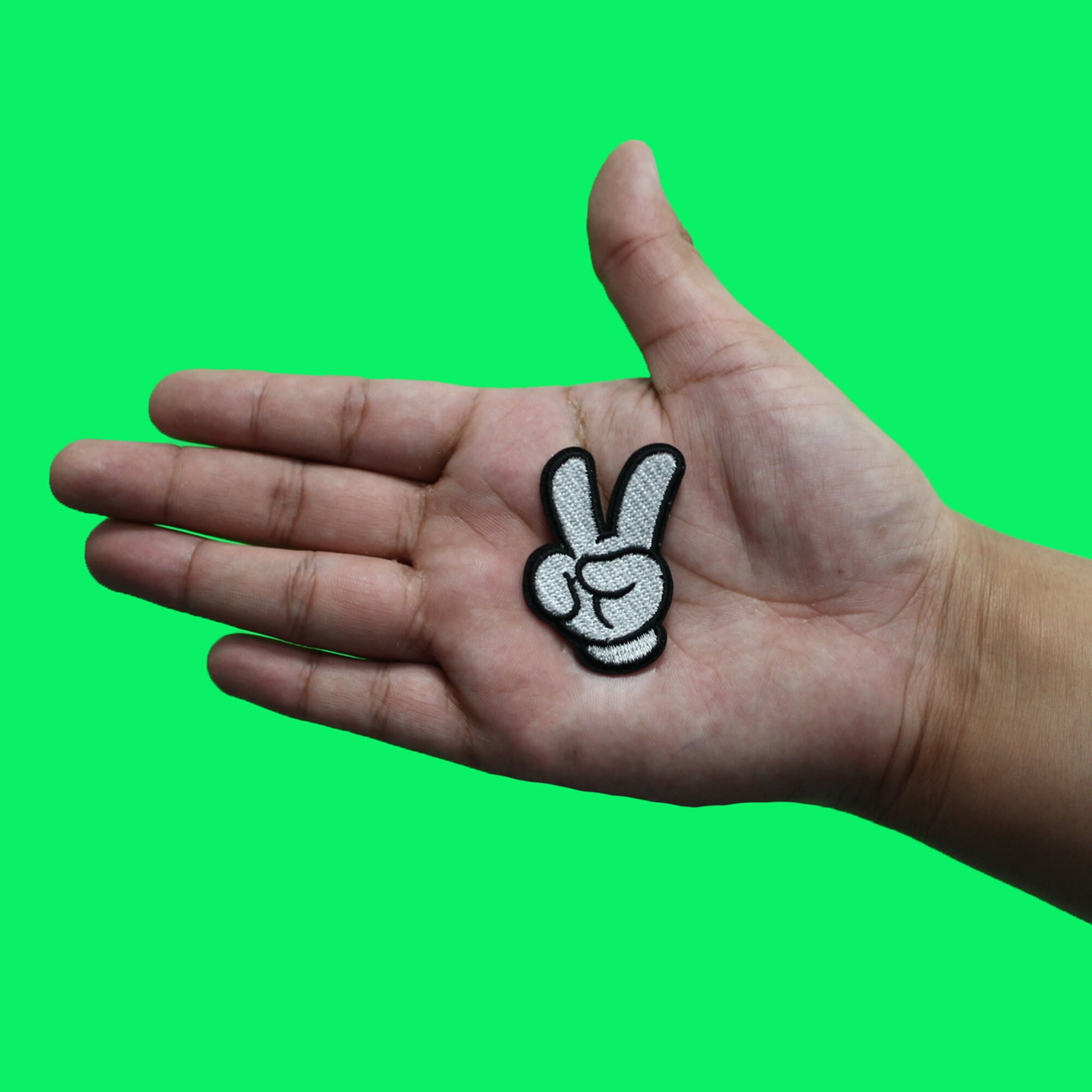 Mouse Peace Sign Mickey Mouse Peace Hand Patch Animals Kids Movie Embroidered Iron on ...
