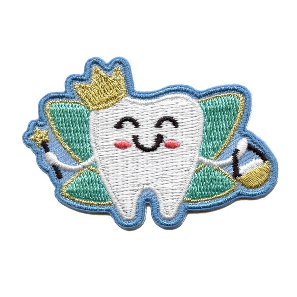 Happy magical tooth fairy patch dental legend creature embroidered iron on ba3