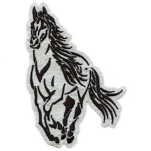 Zilveren glazen paard patch R&B Queen Music geborduurd ijzer op BA2