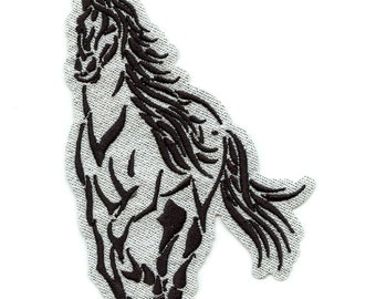 Silver Glass Horse Patch R&B Queen Music Embroidered Iron On BA2