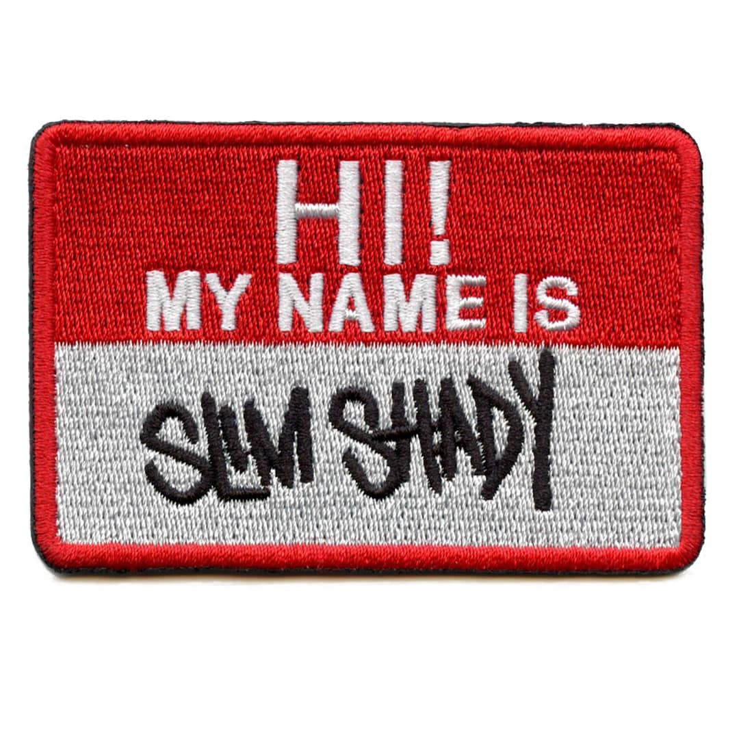 Slim Shady Name Badge Patch Eminem Rapper Album Embroidered Iron