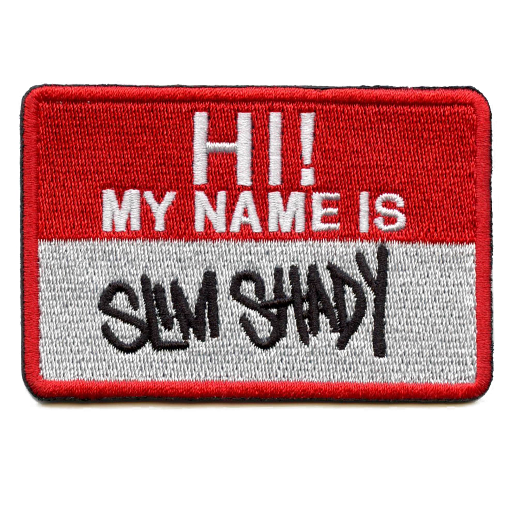 Slim Shady Name Badge Patch Eminem Rapper Album Embroidered Iron