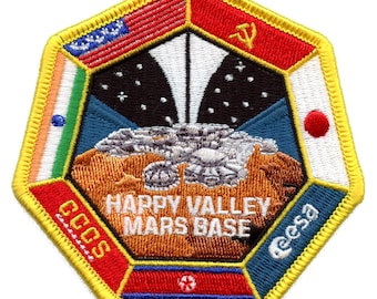 For All Mankind Happy Valley Mars Base Patch Embroidered Iron On Space Mission TV Series Sci Fi Collector Gift Jacket Backpack