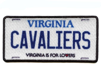 Virginia State License Plate Patch Cavaliers Travel Adventure Sublimated Iron On CD6