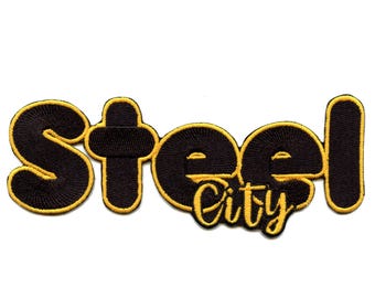 Steel City Script Patch Pittsburgh Football Love Embroidered Iron On AH7