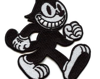 Iconic Kids Cartoon Patch Black Cat Walking Embroidered Iron On BC5