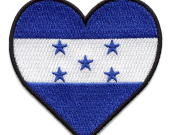 Honduras Herz Flagge Aufbügler Hispanic Country Catracho Gestickt Aufbügeln BG3
