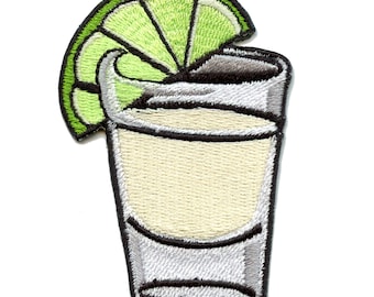 テキーラ ショット ライム パッチ リキュール ドリンク 刺繍 アイロン接着 AC6