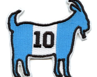 Argentina #10 Goat Patch Embroidered Iron On Soccer Football Fan Jacket Backpack Sports Gift
