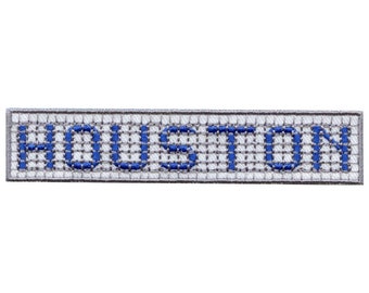 Houston blue tile curb patch street sign iron on embroidered be8