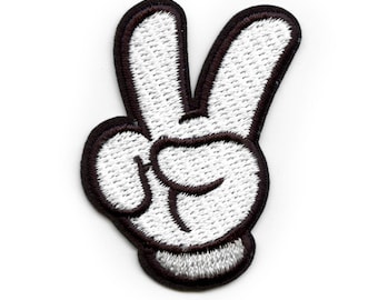 Disney Mickey Mouse Peace Hand Patch Embroidered Iron On Cartoon Character Jacket Backpack Hat Collectible Gift