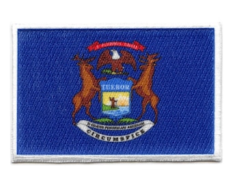Michigan patch state flag embroidered iron on AG4