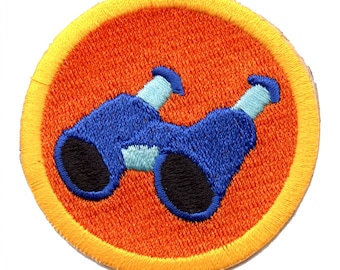 Bird watching badge patch wilderness binoculars scout sash iron on embroidered ab3