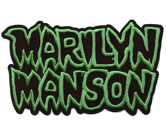 Marilyn Manson Name Logo Patch Heavy Metal Rock Band Embroidered Iron On GC2
