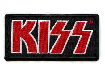 Kiss Classic Red Logo Patch Rock Band Box Embroidered Iron On EC3