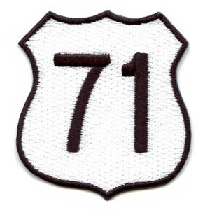 Parche de señal de la autopista 71, insignia de carretera bordada con hierro en bf3