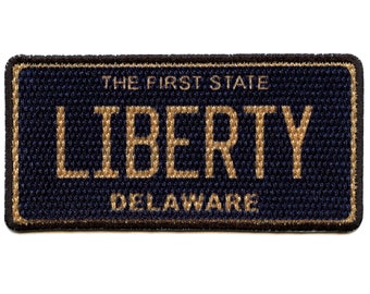 Delaware State License Plate Patch First State Liberty Sublimated Iron On CD6