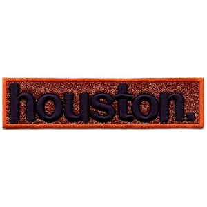 City of Houston Texas Aufnäher Namensschild Logo aufbügeln auf orange ba8